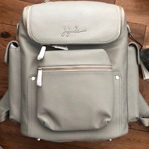 Jujube grey leather backpack